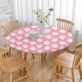 thumbnail image 3 of Halloween Pink Ghosts Pattern Round Fitted Tablecloth with Elastic Edge,Dining Table Cover Waterproof,Outdoor Round Tablecloth for Camping,Dining,Indoor and Outdoor, 3 of 7