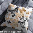 thumbnail image 4 of Butterfly Fabric By The Yard Golden Butterfly Decorative Fabric Aesthetics Butterflies Upholstery Fabric Nature Romantic Spring Rustic Indoor Outdoor Fabric For Adult Waterproof Black Yellow 10 Yards, 4 of 6