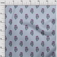 thumbnail image 2 of oneOone Cotton Poplin Twill Light Grayish Blue Fabric Floral Block Fabric For Sewing Printed Craft Fabric By The Yard 56 Inch Wide, 2 of 4
