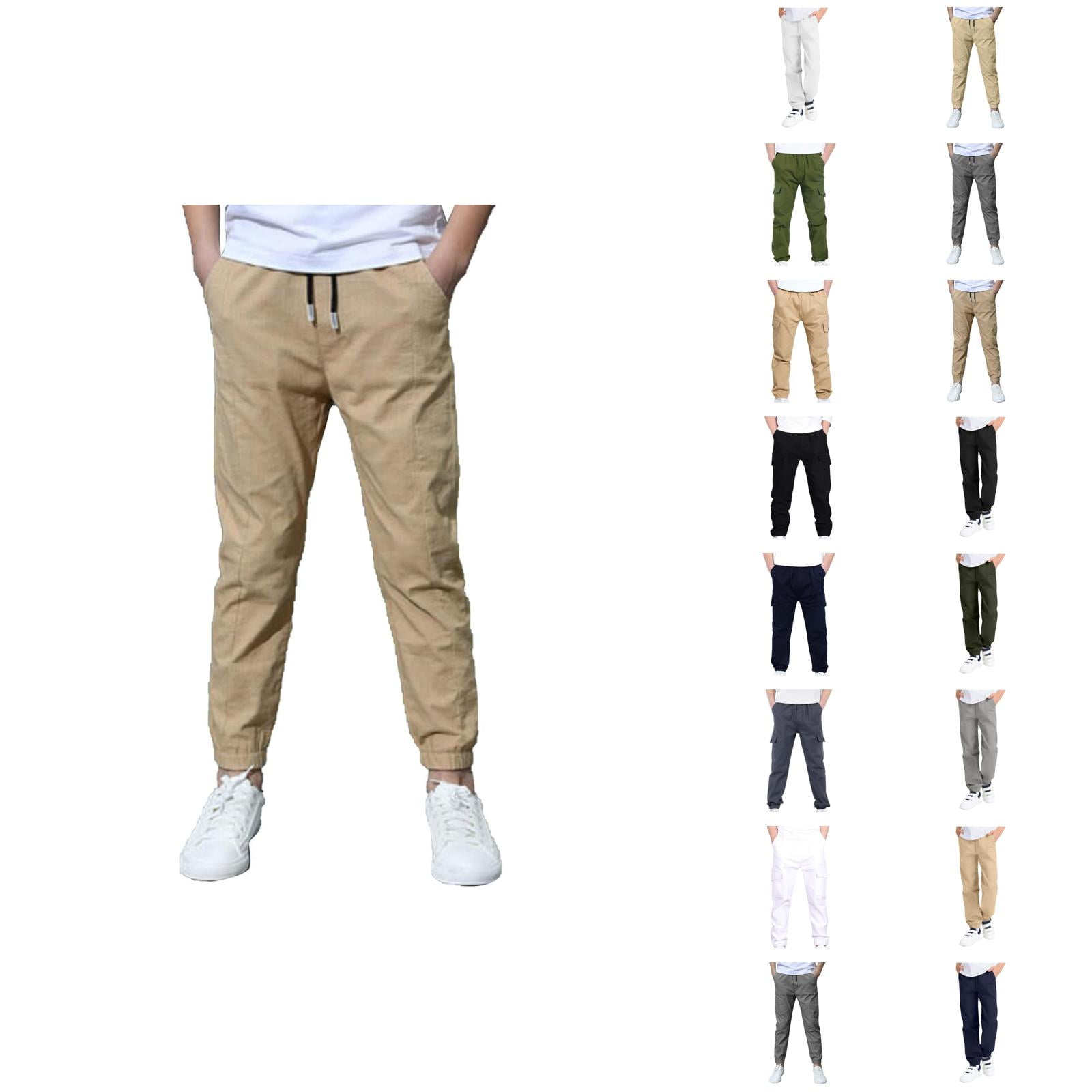 Boys Cargo Pants Baggy Back To School Pull On Uniform Pants Casual Hiking Pants Trousers Sweatpants With Pockets Size 4-5