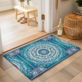 thumbnail image 2 of Entryway Rug 2'x3', Turquoise Boho Flowers Kitchen Runner Rugs Non-Slip Carpet Mats, Retro Ethnic Abstract Floral Art Bedside Rugs Runners Washable Floor Carpet for Bathroom Laundry Room, 2 of 8