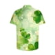 thumbnail image 4 of Ceisia Men's St. Patrick's Day Watercolor Four-Leaf Clover Print Short Sleeve Turndown Collar Stretch Casual Shirt Green XL Gifts, 4 of 5