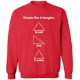 thumbnail image 2 of OXI Crewneck Sweatshirt - Name The Triangle Ronald, Basic Casual Sweatshirts for Men's and Women Fleece Sweatshirt Long Sleeve - Red X-Large, 2 of 2