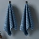 thumbnail image 1 of Toalla ondulada azul a rayas, baño cocina, 13 x 29 pulgadas, 100% algodón, adecuada para el cuerpo, cara, manos, mejorando la experiencia del baño, absorbente grueso, no se deshilacha fácilmente, 1 of 6
