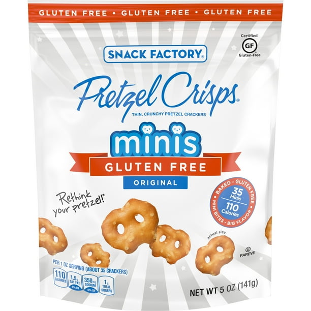 Snack Factory Pretzel Crisps Gluten Free Minis Original Flavor, 5 Oz