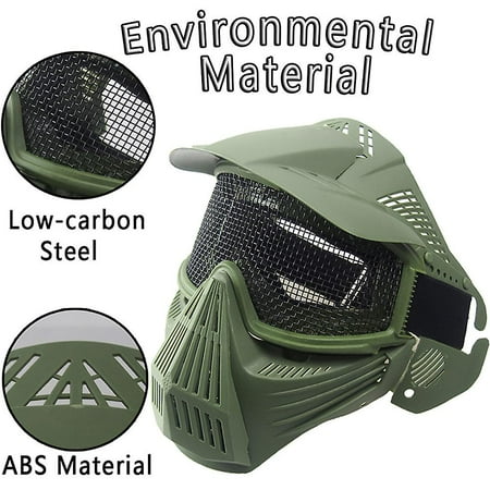 Airsoft Full Face Mask Metal Mesh Goggles Protection