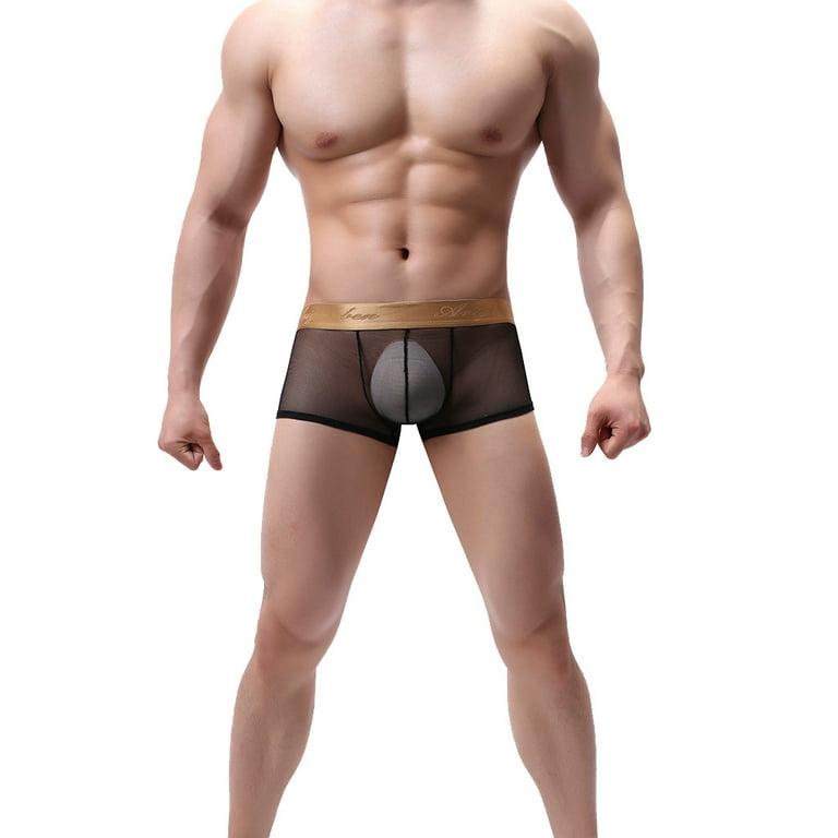 Ploknplq Boxers for Men Mens Underwear Boxer Briefs Men's Sexy Underwear  Transparent See Through Shorts Hot Lip Print Underpants Mens Boxer Briefs