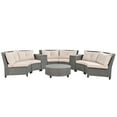 thumbnail image 4 of 9-Piece Patio Wicker Sofa Set, Half-Moon Shaped Sectional Rattan Suit Combination with Movable Cushions, Round Table, Steel Legs, for Garden Outdoor, Beige, 4 of 9