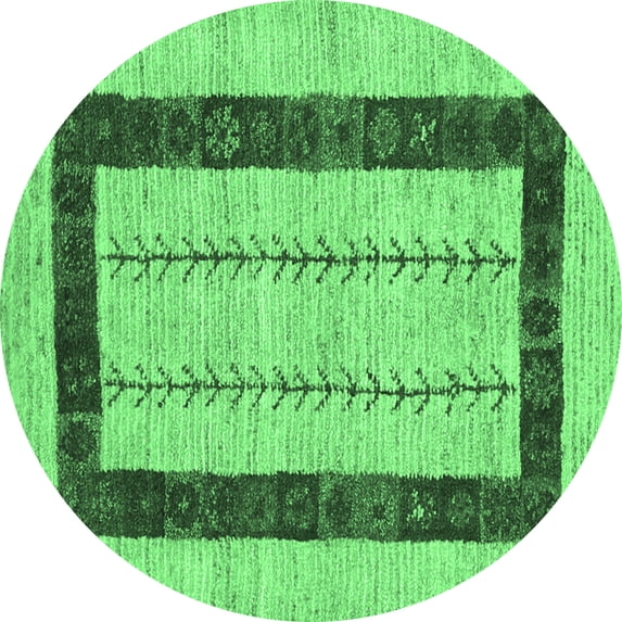 Ahgly Company Indoor Round Solid Emerald Green Modern Area Rugs, 8' Round