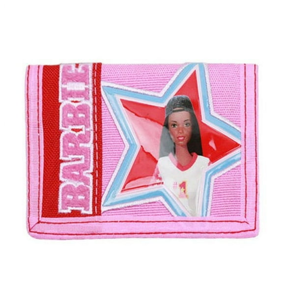 Mattel Barbie Doll Star Pink Trifold Wallet/Card Holder for Kids