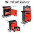 thumbnail image 2 of Aukfa Tool Box, 2 in 1 Steel Rolling Tool Chest & Cabinet On Wheels for Garage, 5-drawer, Blue&Red, 2 of 10