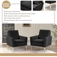 thumbnail image 2 of LOMANTOWN 28.7" Wide Linen Blend Upholstered Accent Chair, Modern Living Room Side Chair Single Sofa with Lounge Seat and Wood Legs Armchair,Dark Gray, 2 of 9
