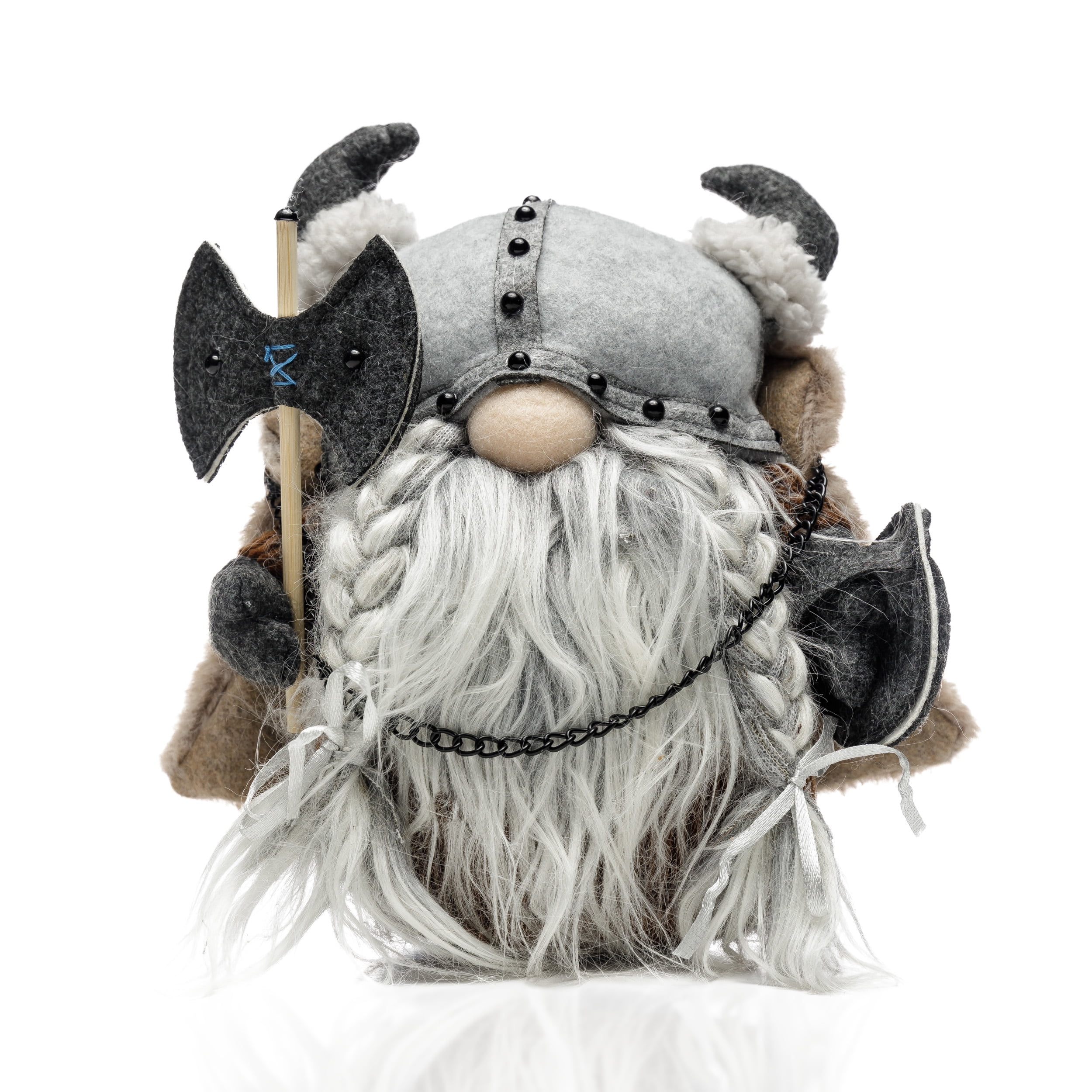 Madanar Viking Gnome Dwarf Plush Holding Axe & Shield Medieval Swedish