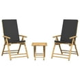 thumbnail image 4 of vidaXL Folding Bistro set with Cushions Outdoor Garden Furniture 3 Piece Bamboo, 4 of 11