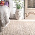 thumbnail image 3 of nuLOOM TAJT03B Handwoven Rigo Jute Rug, 3' x 5' Oval, Off White, 3 of 5