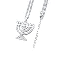 thumbnail image 1 of Collar de menorá, collar de Hanukkah, collar de cadena de gargantilla delicado y moderno para mujer para fiesta de Pascua, boda de Navidad Argén, 1 of 9