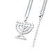 thumbnail image 1 of Collar de cadena con menorá de acero inoxidable con elegantes dijes religiosos para la menorá Argén, 1 of 8