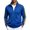Blue, variant on Men's Stand Collar Full Zip Striped Sleeve Sweatshirt Jacket, Loose Soft Side Pocket Casual Daily Outdoor Layering Coat