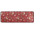thumbnail image 5 of SKYSONIC 2X6 Feet Red Christmas Deer Runner Rug with Rubber Backing, Winter Snowflakes Animal Non Slip Entryway Rug Runner Washable Soft Area Rug Carpet for Hallway Bedroom Kitchen Decor, 5 of 6
