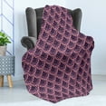 thumbnail image 4 of Floral Soft Flannel Fleece Throw Blanket, Vibrant Flower Petals with Mandala Effects Large Leaves Rococo Motif, Cozy Plush for Indoor and Outdoor Use, 50" x 70", Coral and Dark Purple, by Ambesonne, 4 of 5