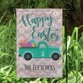 thumbnail image 2 of Happy Easter Vintage Pickup Truck Personalized Garden Flag with Custom Name Printing, Outdoor/Indoor, 12" x 17.5", 2 of 3