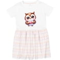 thumbnail image 3 of Inktastic Cute Owl Holding a Heart Girls Toddler Dress, 3 of 5