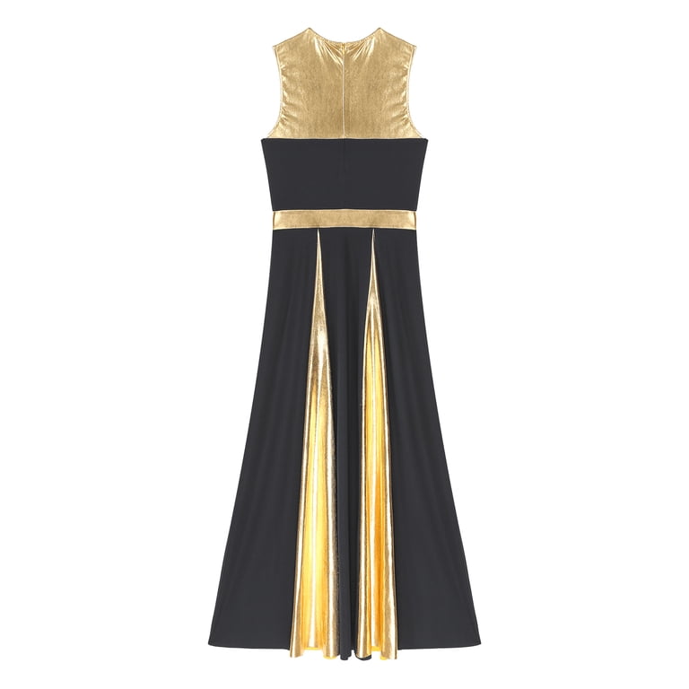 green emerald velvet dress Veil of Light Black & Gold Long Sleeve Metallic Maxi Dress