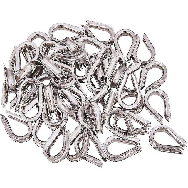 Wire Rope Thimble, M3 Stainless Steel Thimble Wire Rope Cable Thimbles Rigging For 1/8 - 3/32 Diameter50pcs)