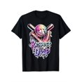 thumbnail image 1 of Respect the Drip Boys' Baseball Graphic T-Shirt - Black Cotton Crew Neck Tee with Vibrant Baseball & Ice Cream Design, Breathable Casual Summer Top for Youngsters, Playful Graphic Shirt | Vibrant, 1 of 6