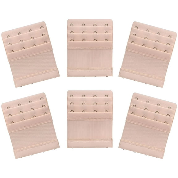 TELOLY 6 Pieces Women'S Soft Comfortable Elastic Bra Extenders Bra Extension Strap 4 Hook 3 Row Lady'S Bra Extender Bra Band