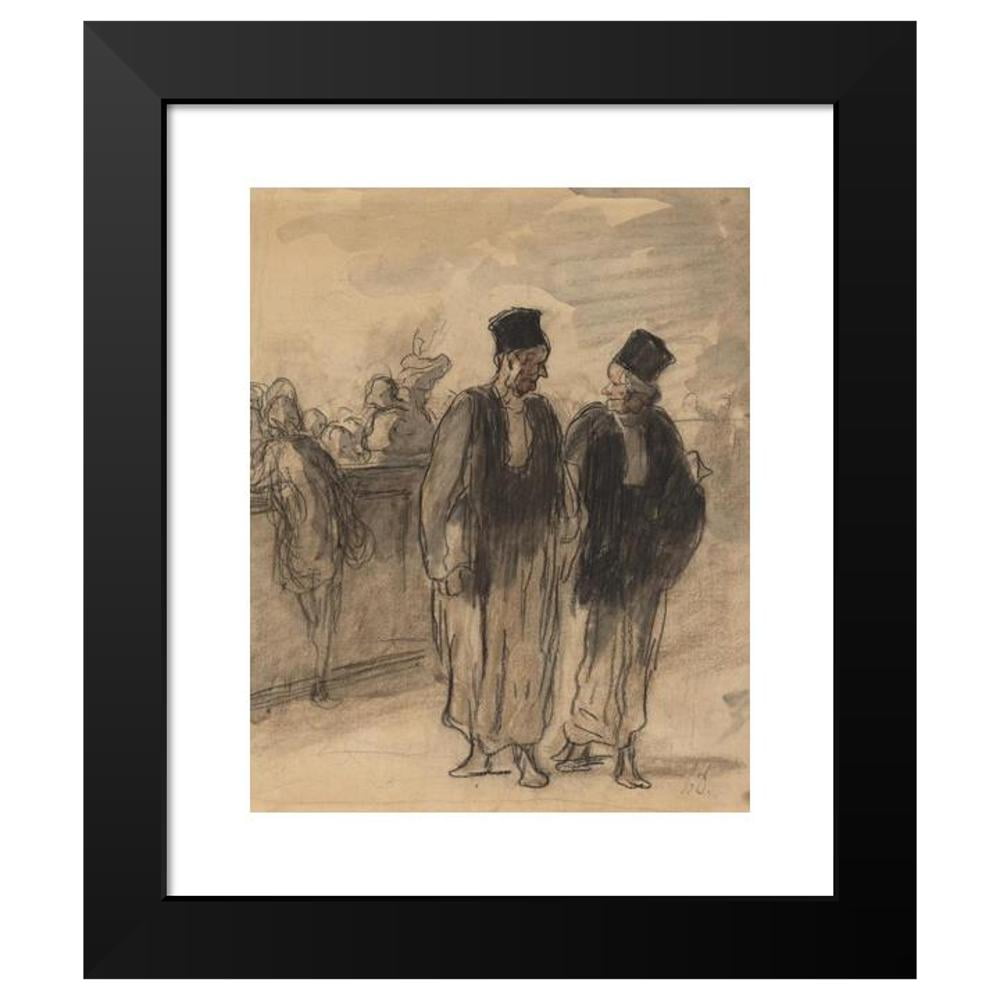 Honoré Daumier 15x18 Black Modern Framed Museum Art Print Titled - Two Lawyers