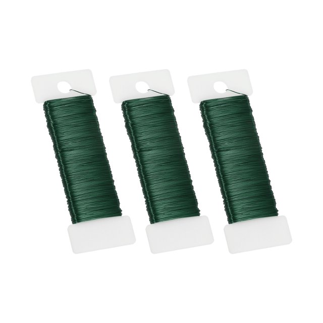 Alambre Floral Paddle Flexible de 26 Gauge Uxcell 115 Yardas Alambre de Florista Corona para decoraciones DIY Alambre Verde 3 Rollos