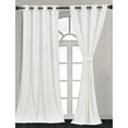 thumbnail image 2 of Chezmoi Collection Lux Cream White Distressed Velvet Curtains 2 Panel Set, Room Darkening Luxury Velvet Grommet Top Window Drapes for Living Room Bedroom 50" W x 96" L, 2 of 9