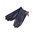 thumbnail image 3 of Women's Leather Gloves Winter Warm Genuine Lambskin Windproof PU Glove "Navy Blue", 3 of 5