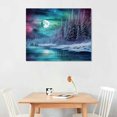 thumbnail image 2 of COMIO Aurora Borealis Wall-Art Office Colorful Wall Art Nature Wall Art for Living Room Tree Pictures Moon Poster, 2 of 4