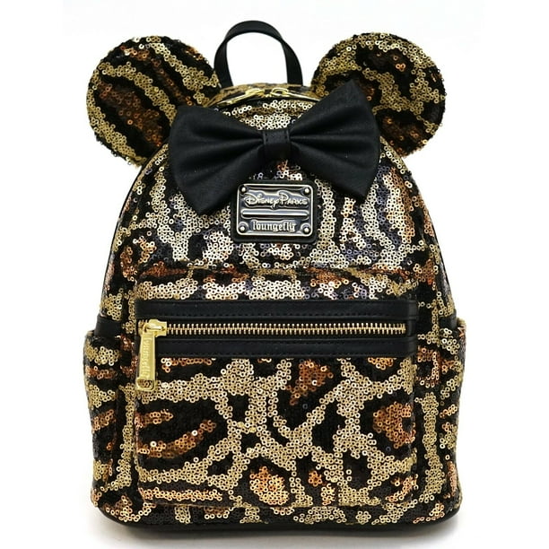 Disney Loungefly Minnie Mouse Sequined Animal Print Mini Backpack