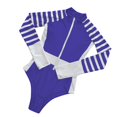 thumbnail image 1 of Fvwitlyh Ensemble Bikini Manches Longues Protection Solaire Haut de Bain Chemises de Bain pour Natation Randonnée Surf Imprimé Floral Fermeture Éclair devant Maillot de Bain Surf, 1 of 5