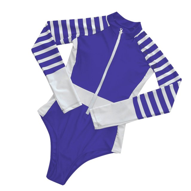 Fvwitlyh Ensemble Bikini Manches Longues Protection Solaire Haut de Bain Chemises de Bain pour Natation Randonnée Surf Imprimé Floral Fermeture Éclair devant Maillot de Bain Surf