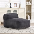 thumbnail image 3 of Big Bean Bag Chair for Adults, Memory Foam Lounger Sofa with Ottoman, Comfy Corduroy Beanbag for Living Room, Bedroom, Dark Gray, 3 of 13