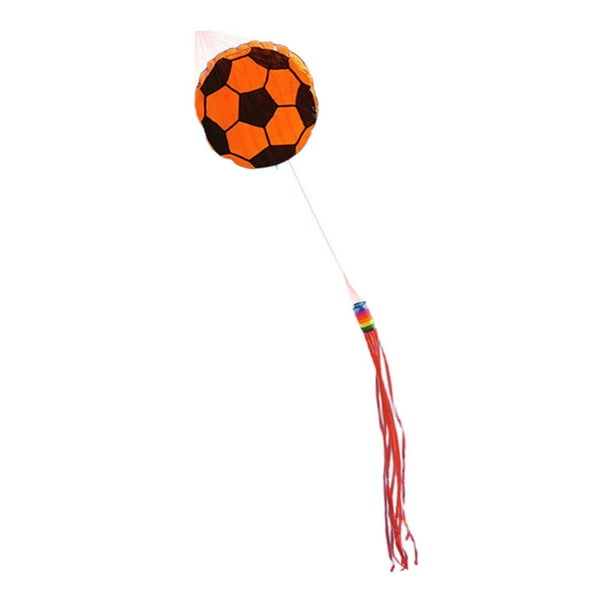 Cometa de pelota de fútbol 1.5 m con kite string para s para park beach Naranja