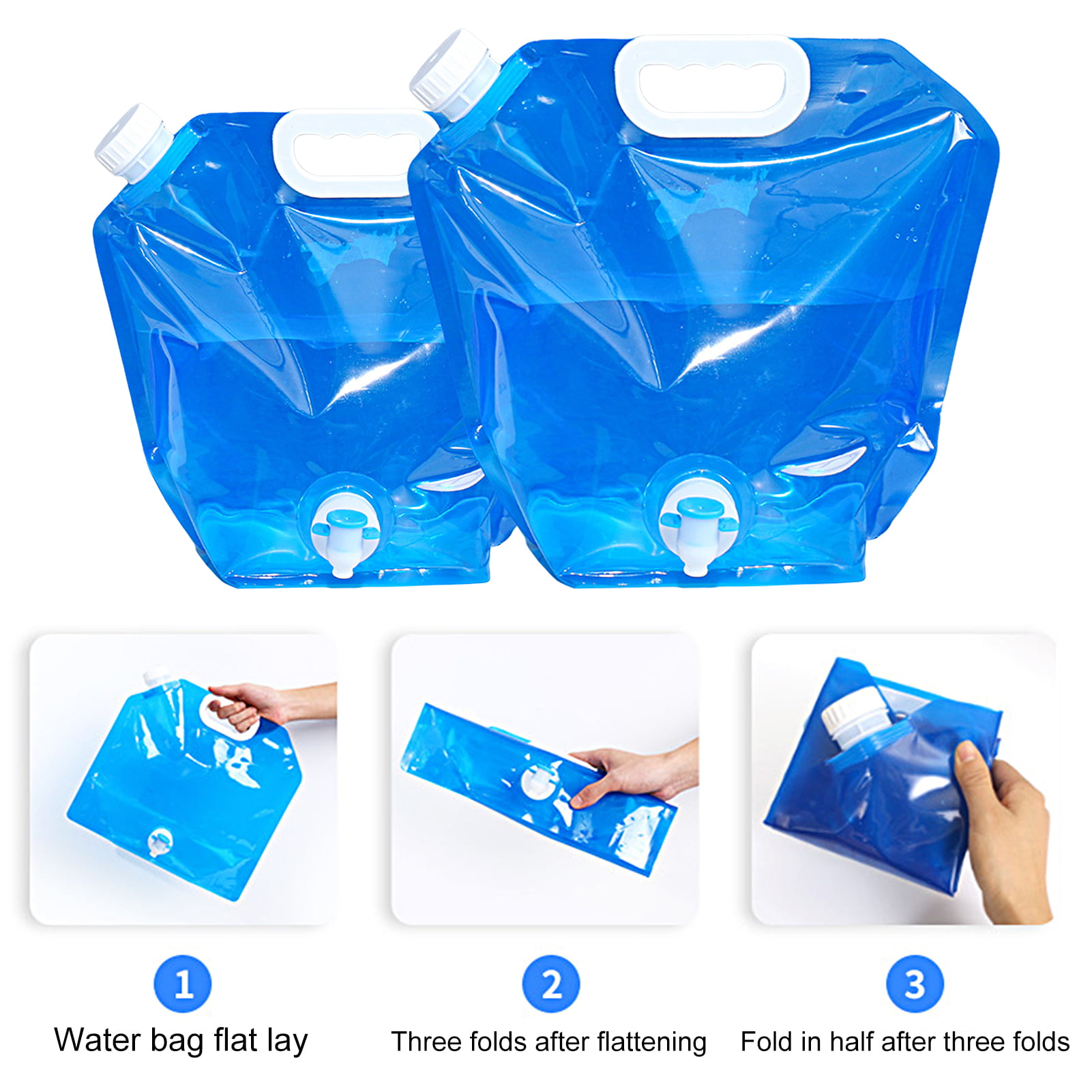 10L/20L Collapsible Plastic Water Tank Container, Portable Waterbob Bathtub  Water Storage Carrier Bag, Emergency Water