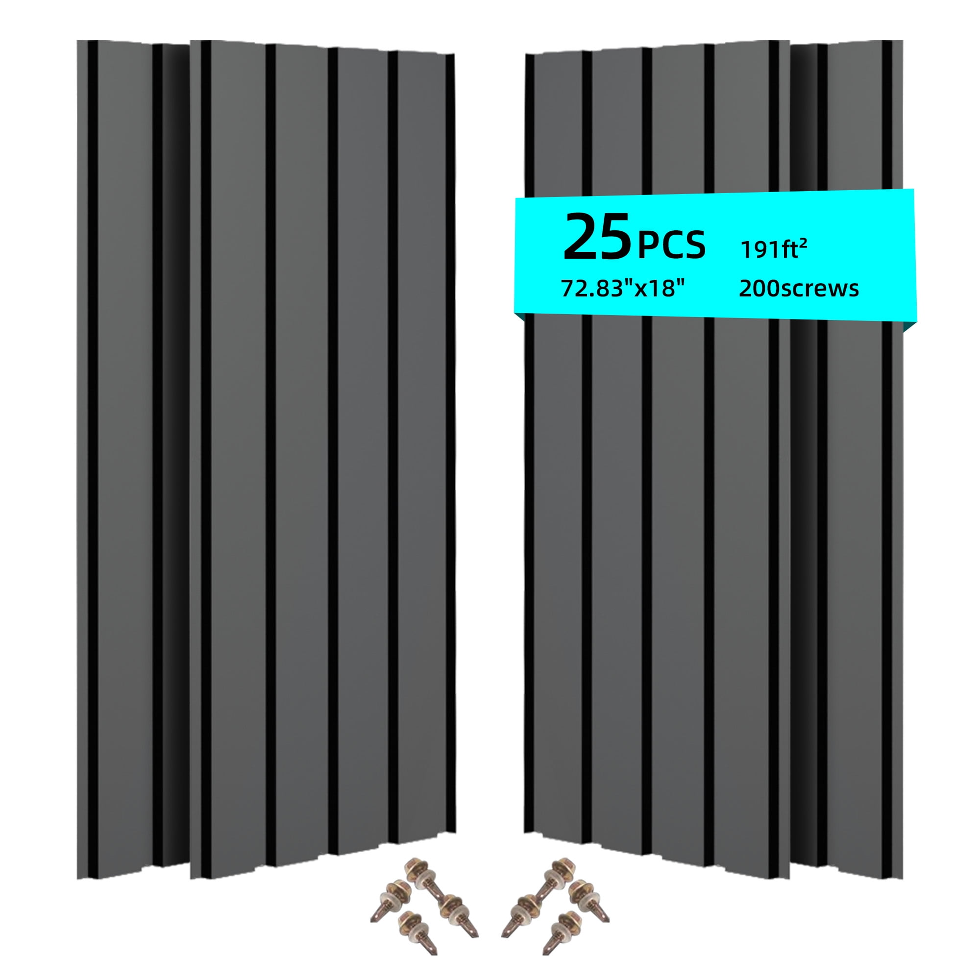 Miniyam 25 pcs 73" x 18" Metal Roof Panel for Carport, Gazebo Roof, Exterior Siding, Tool Shed Roof, Chicken Coop Roof, Carport Roof, House Roof