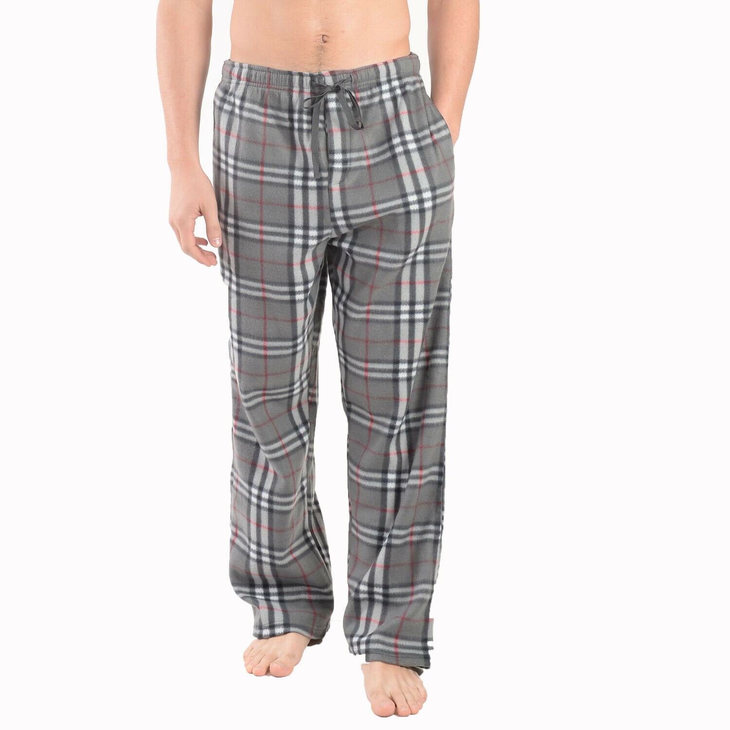 Comfy Lifestyle Men's Plaid Fleece Soft Warm Pajama Pants Bottoms ...