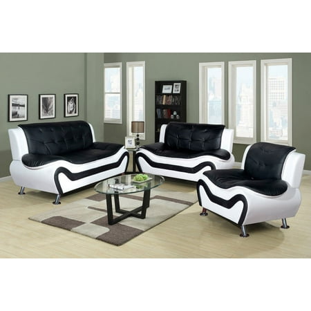 3 Piece iFauxi iLeatheri Contemporary iLivingi iRoomi Sofa Love 