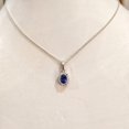 thumbnail image 6 of Tibetan Silver Elegant Halo Design Minimalist Pendant for Women with Blue Sapphire Gemstone 925 Sterling Silver Jewelry, 6 of 8