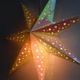 thumbnail image 3 of Prismatic Paper Star Lantern Decoration (22 inch Rainbow Iridescent 7-Point Lighted Star), 3 of 7