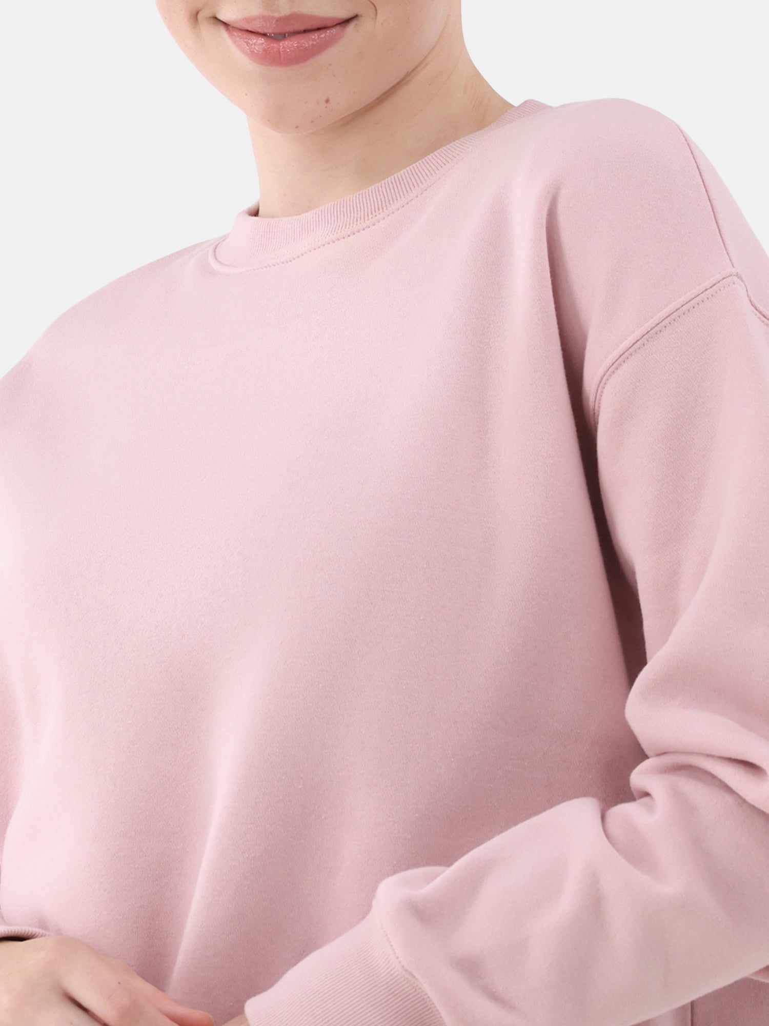 No Boundaries Fleece Oversized Sweatshirt with Long Sleeves, Women’s