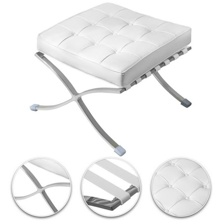 VEVOR Barcelona Style Ottoman for Lounge Chair PU Leather Foot Stool Rest