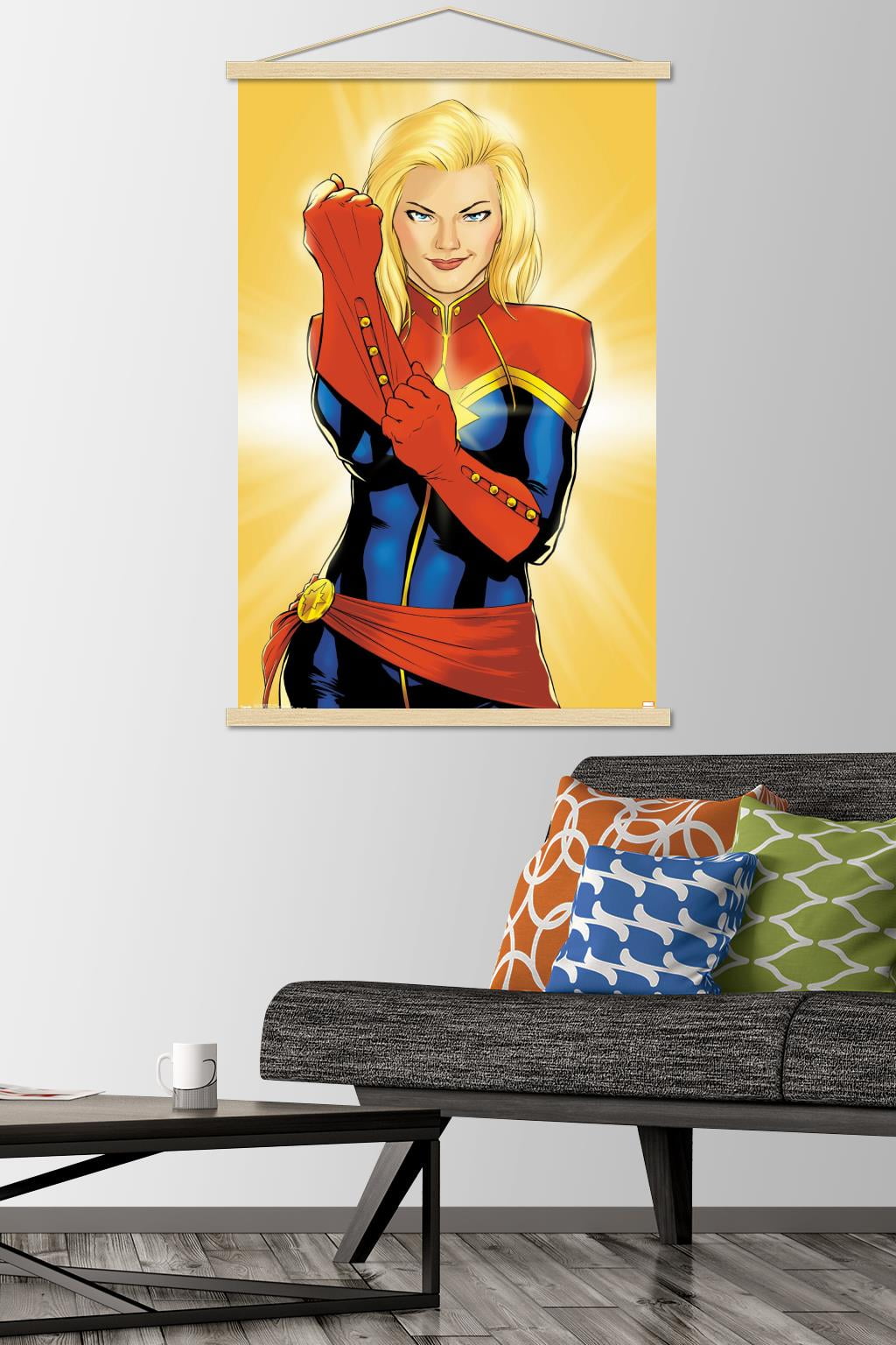 Marvel Cinematic Universe - Captain Marvel - Glove Wall Poster with Wooden Magnetic Frame, 22.375" x 34"