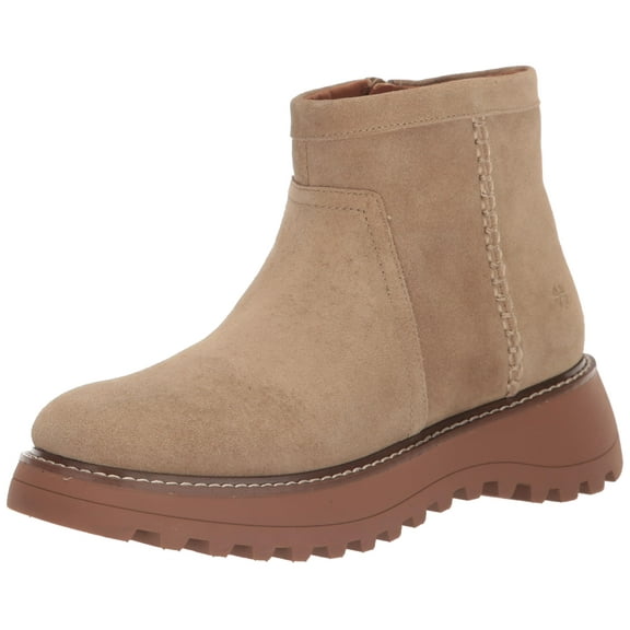 Lucky Brand Women's Chameli Lug Bootie Ankle Boot, Dune, 5